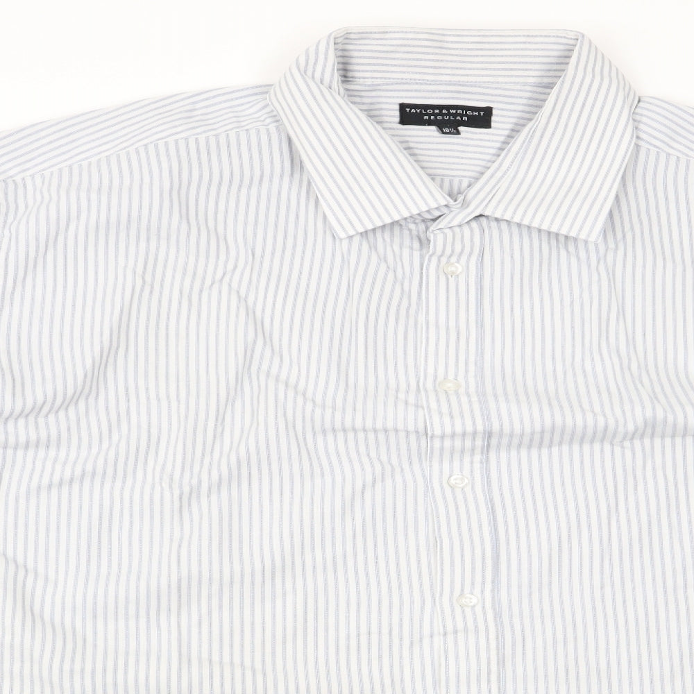 Matalan Mens Black Striped   Button-Up Size 18.5