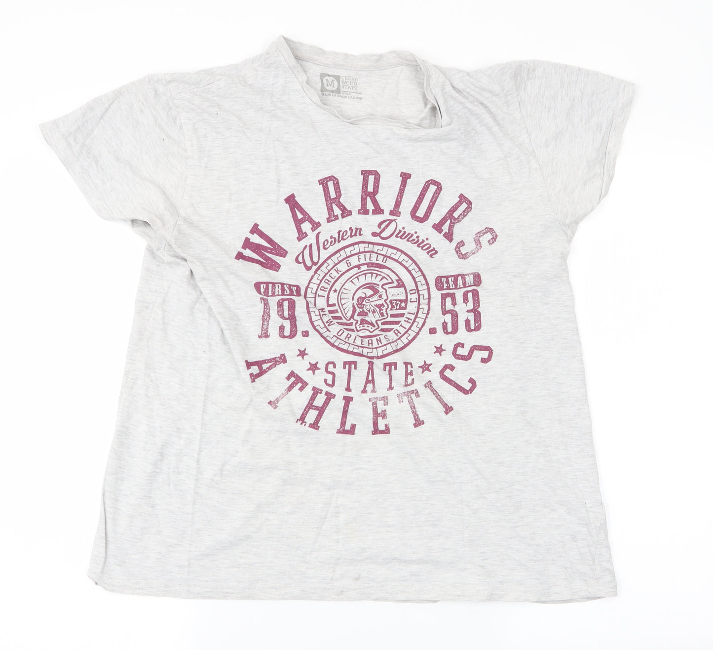 Cedar Wood State Mens Grey    T-Shirt Size M