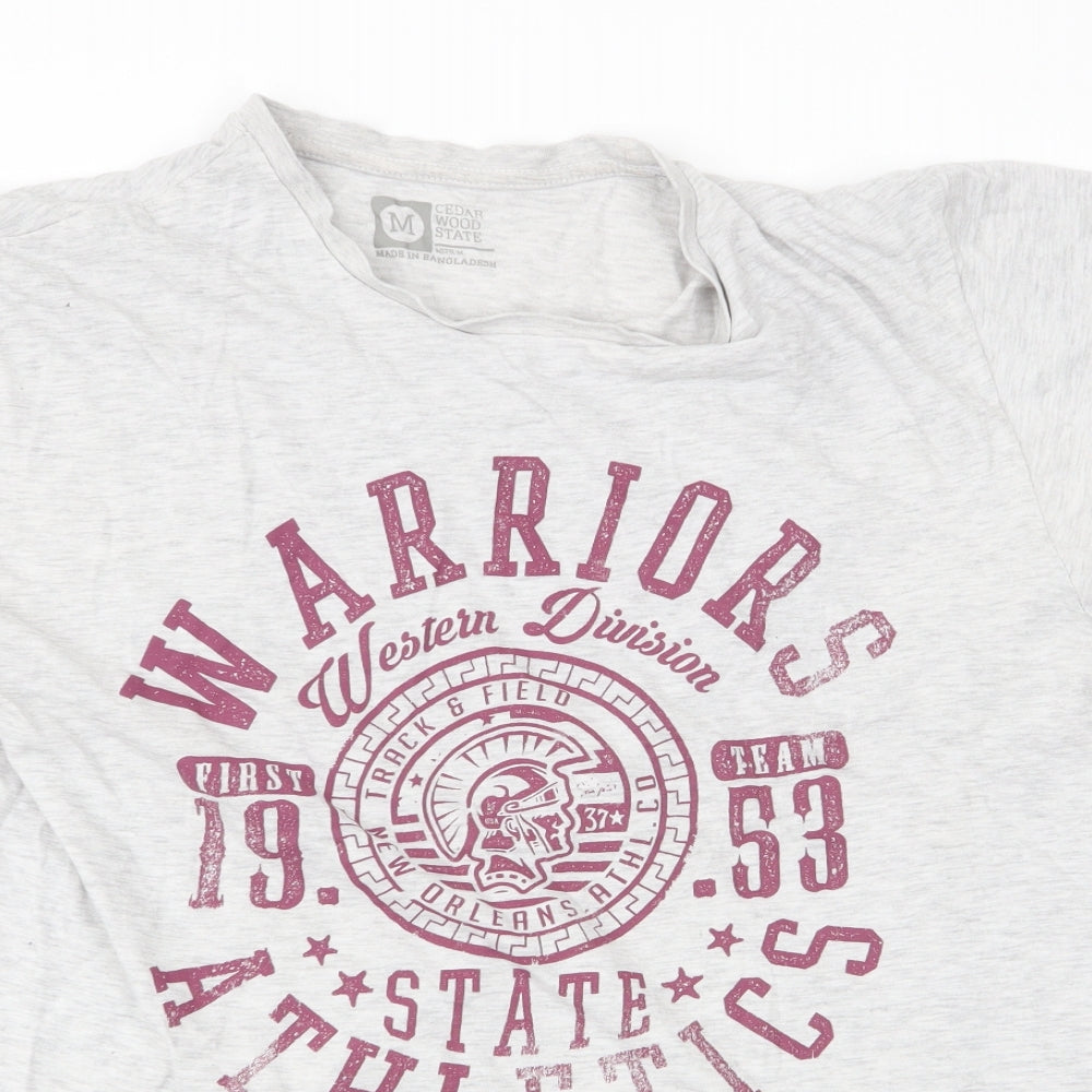 Cedar Wood State Mens Grey    T-Shirt Size M