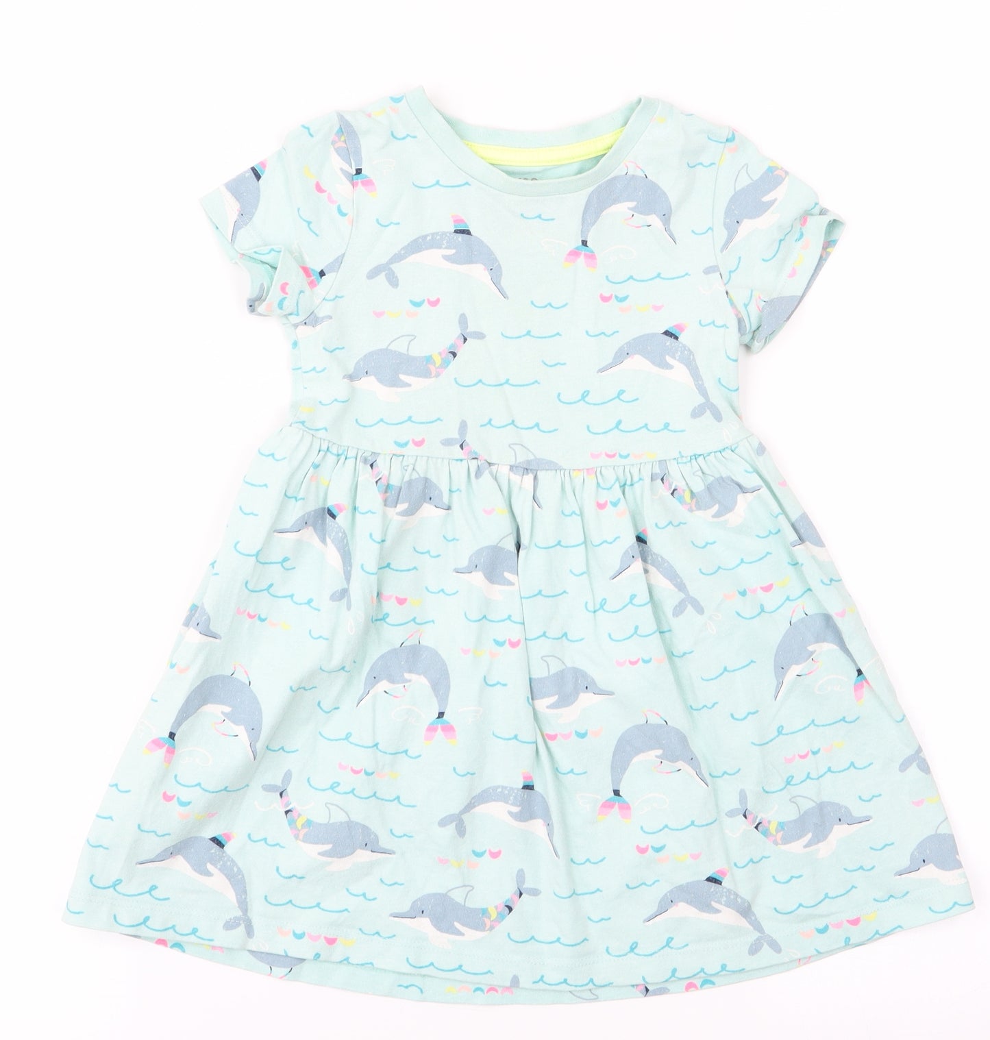 Marks and Spencer Girls Blue   T-Shirt Dress  Size 2-3 Years