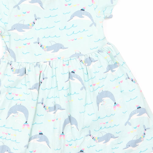 Marks and Spencer Girls Blue   T-Shirt Dress  Size 2-3 Years