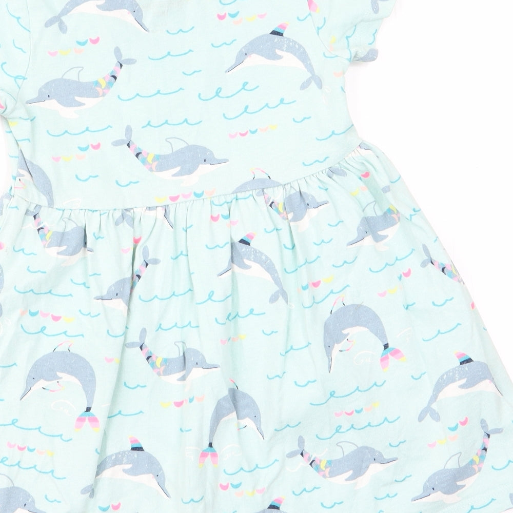 Marks and Spencer Girls Blue   T-Shirt Dress  Size 2-3 Years