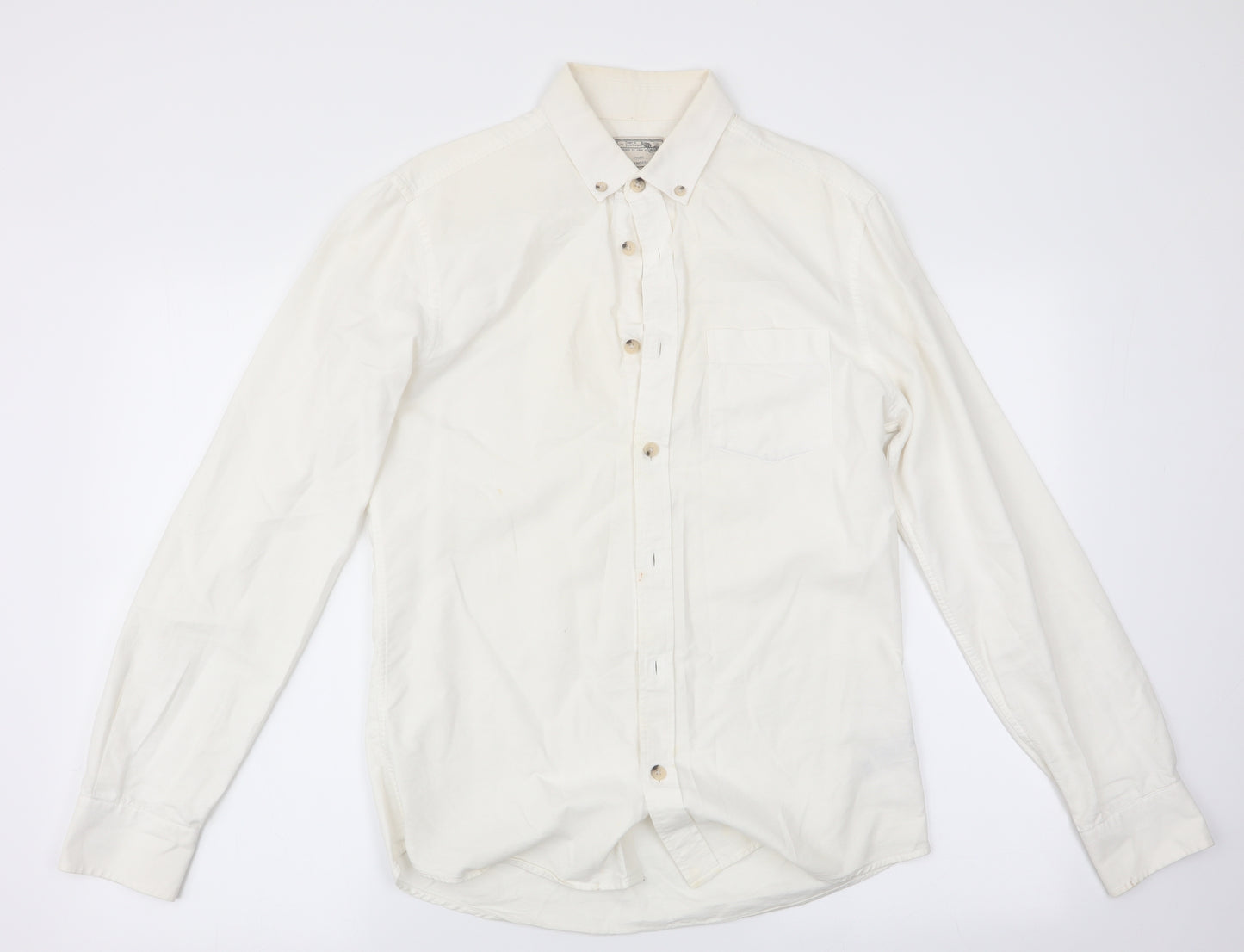 Burton Mens White    Button-Up Size S