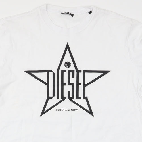 Diesel Mens White    T-Shirt Size M