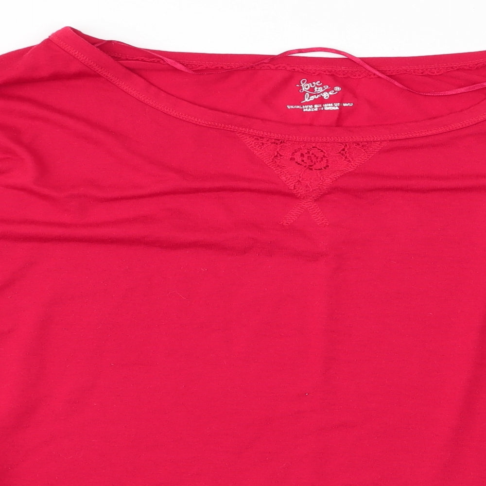 Love to Lounge Womens Red Solid  Top Pyjama Top Size L