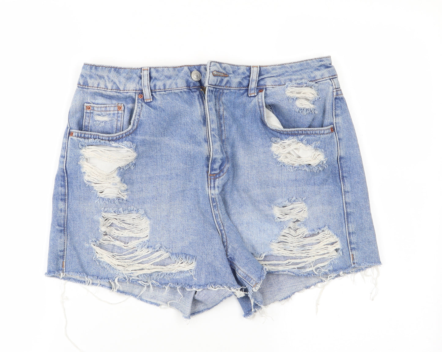Topshop Womens Blue   Mom Shorts Size 12