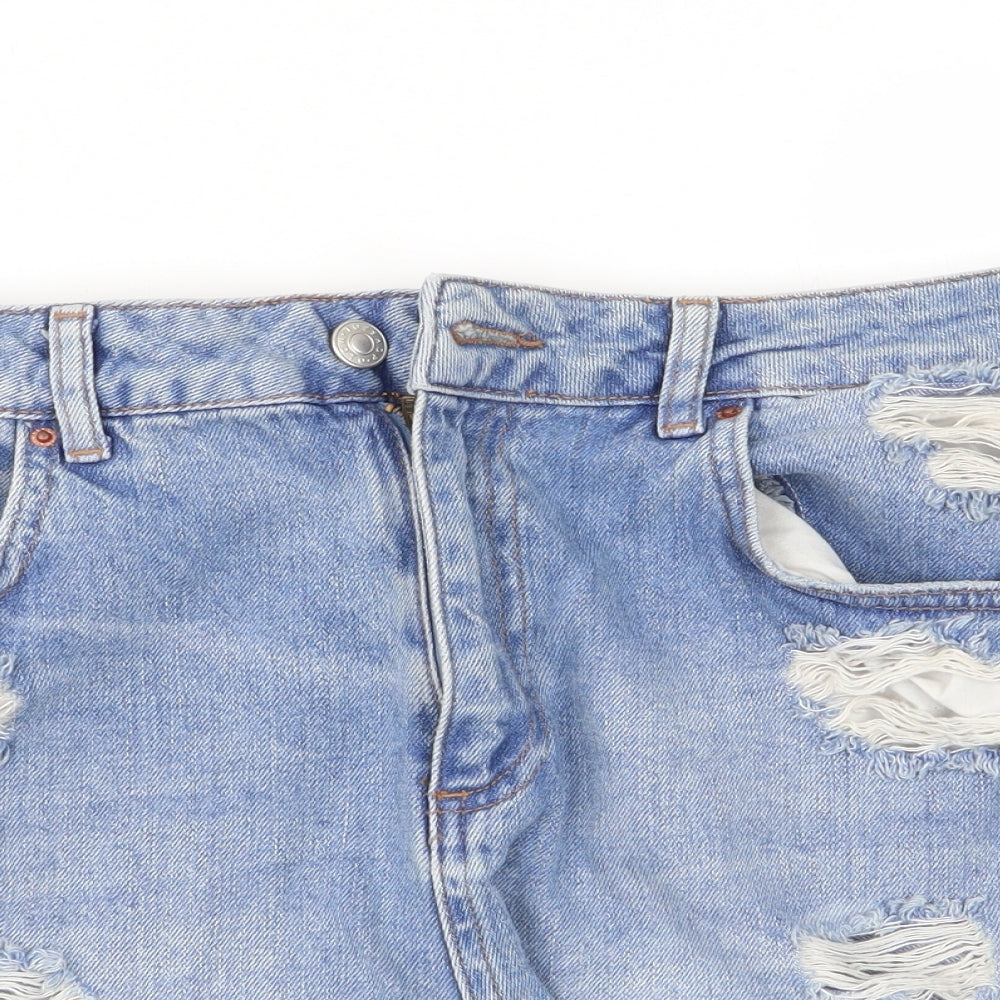 Topshop Womens Blue   Mom Shorts Size 12
