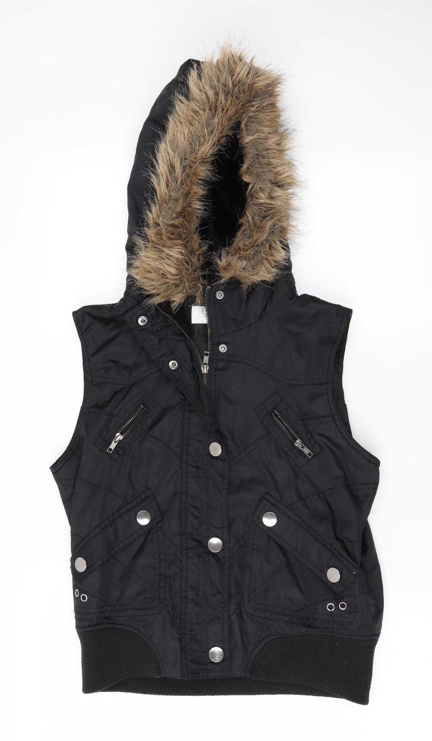 NEXT Womens Black   Gilet Coat Size 12