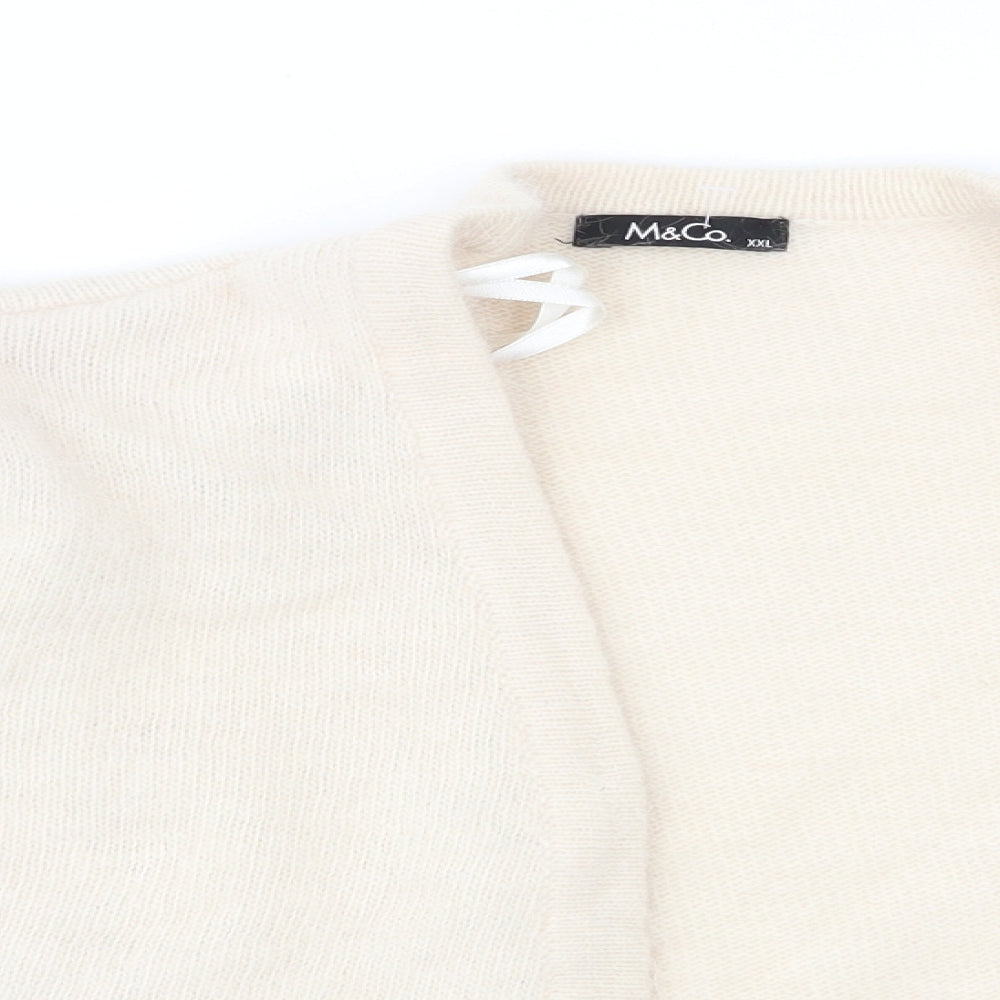 M&Co Womens Beige   Cardigan Jumper Size 2XL