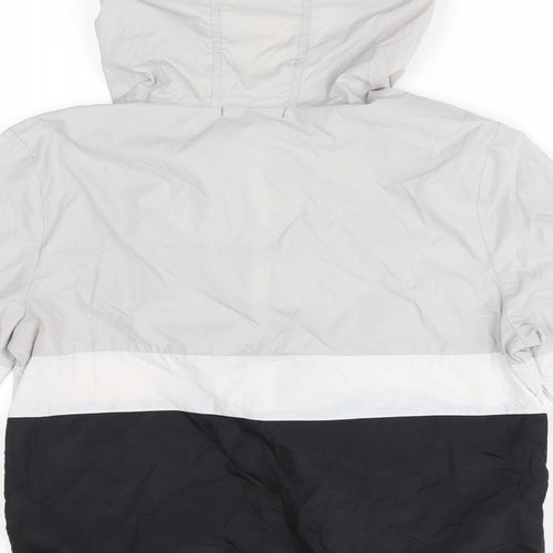 Sheln Mens Black Striped  Windbreaker Coat Size S
