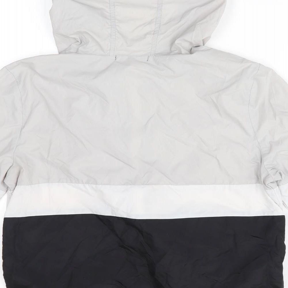 Sheln Mens Black Striped  Windbreaker Coat Size S