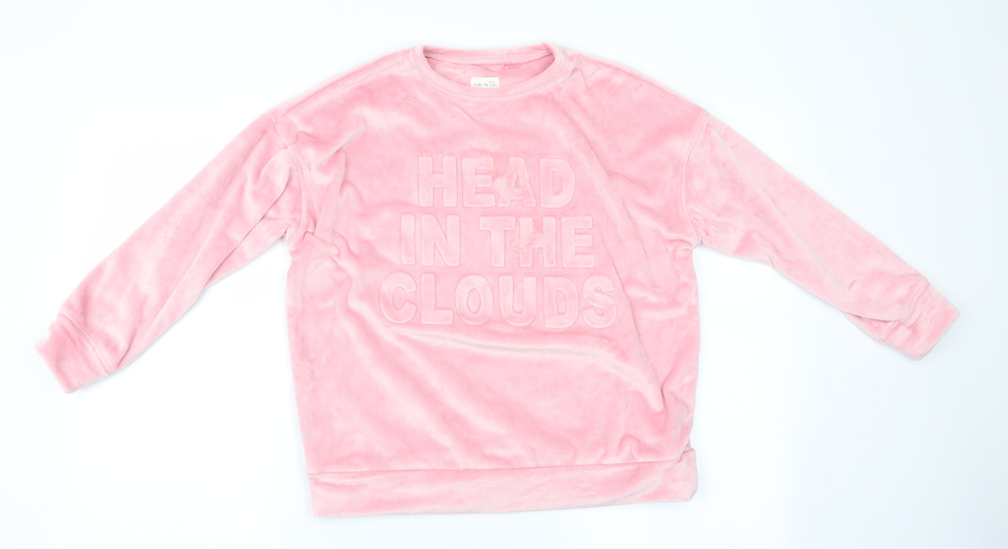 Under the Stars by Next Girls Pink Solid   Pyjama Top Size 10 Years  - Head in the clouds