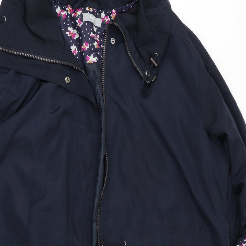 M&Co Womens Blue   Parka Coat Size 22  - roll up sleeve