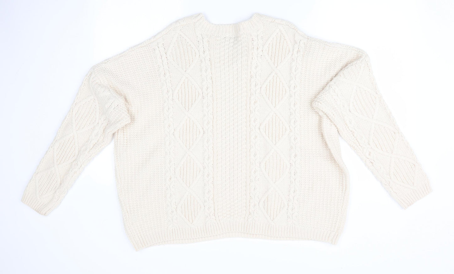 Topshop Womens Ivory Geometric  Pullover Jumper Size 16
