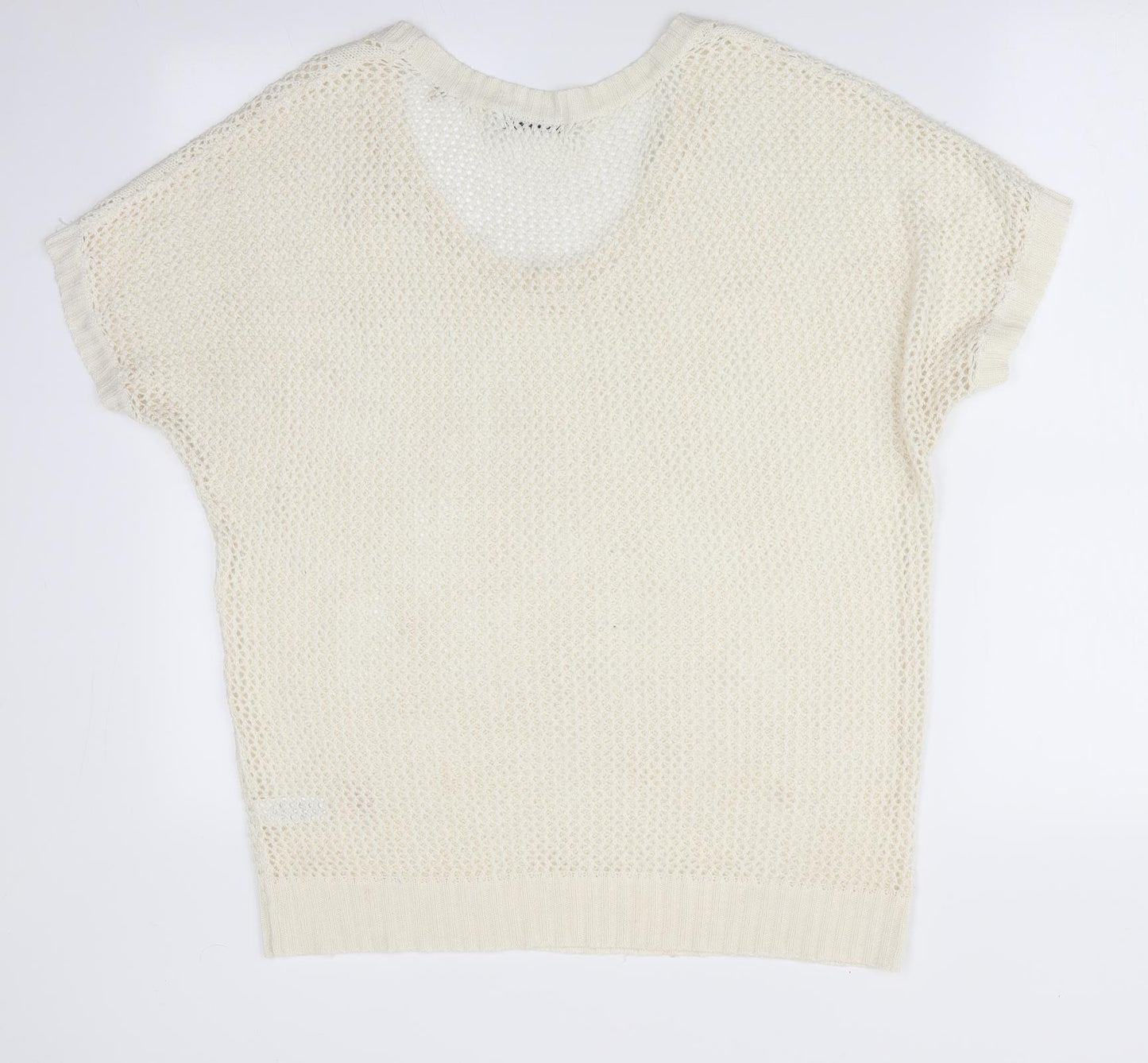 George Womens Ivory   Tunic Jumper Size 14  - Open knit heart pattern