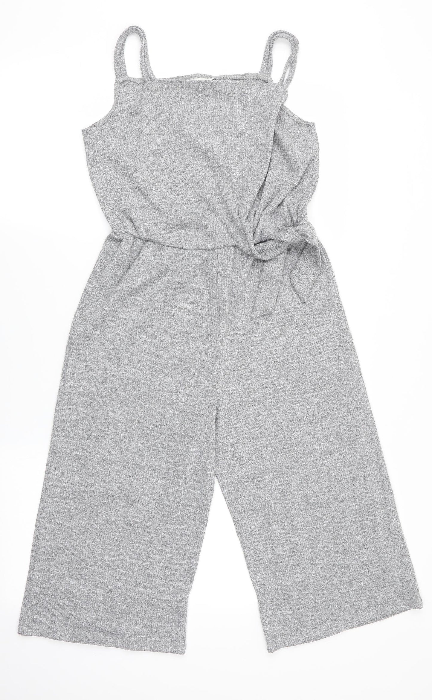 Primark Girls Grey   Jumpsuit One-Piece Size 11-12 Years  - Cropped with knot detail