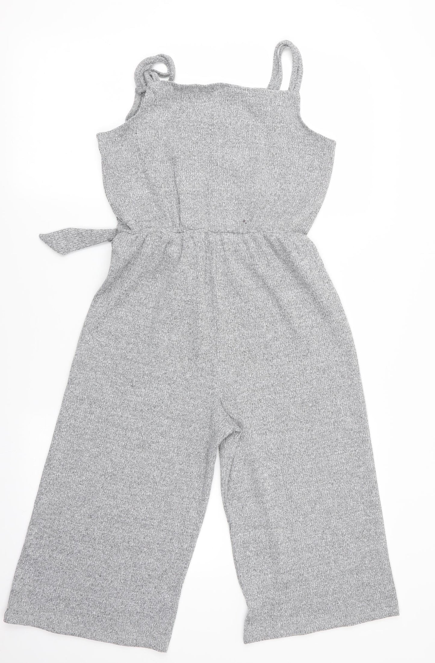 Primark Girls Grey   Jumpsuit One-Piece Size 11-12 Years  - Cropped with knot detail