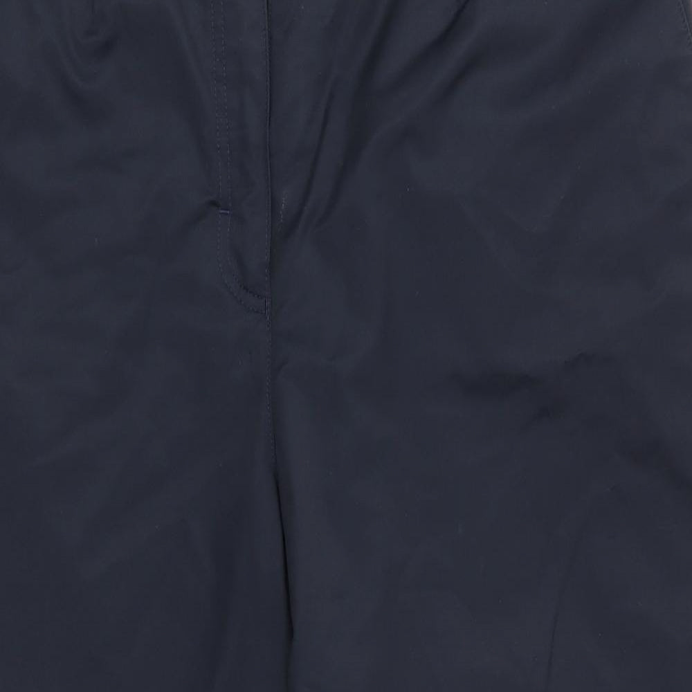Lyle & Scott Womens Blue   Cropped Trousers Size 16 L21.5 in - Side Elastication