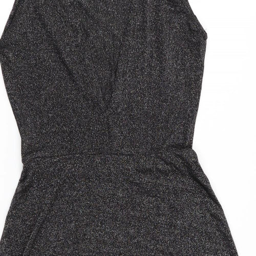 Divided Womens Black   Fit & Flare  Size 10  - Glitter effect Deep V Back