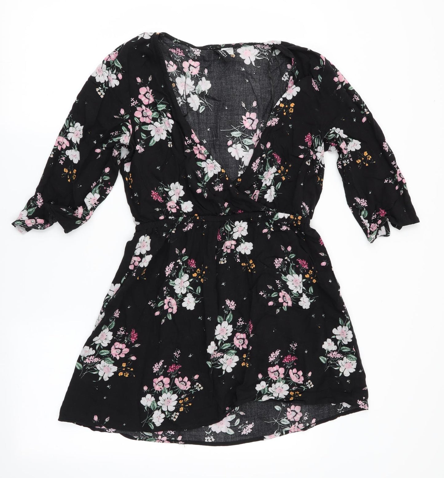 Divided Womens Black Floral  Fit & Flare  Size 10