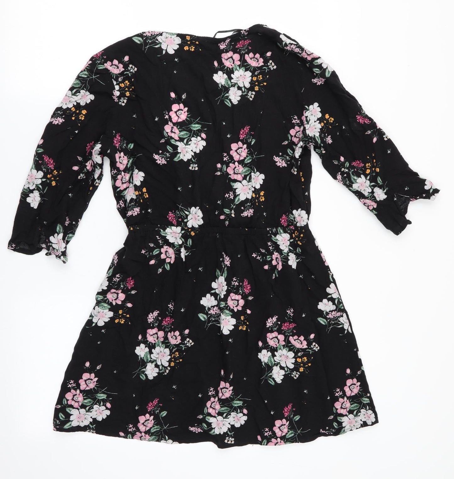 Divided Womens Black Floral  Fit & Flare  Size 10