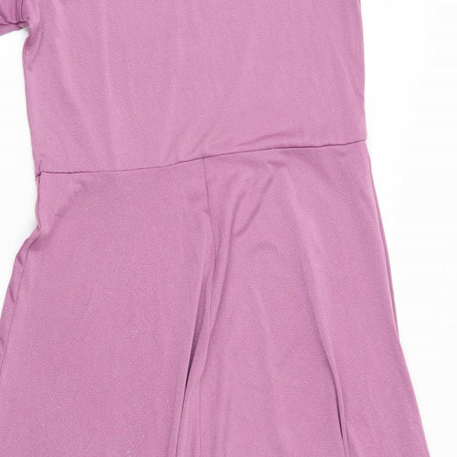 Preworn Girls Pink   Fit & Flare  Size 13 Years  - Glitter effect