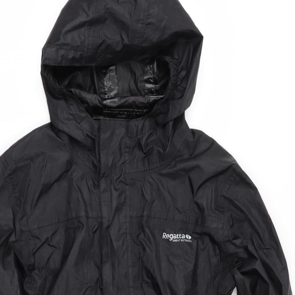 Regatta Girls Black   Rain Coat Coat Size 14 Years