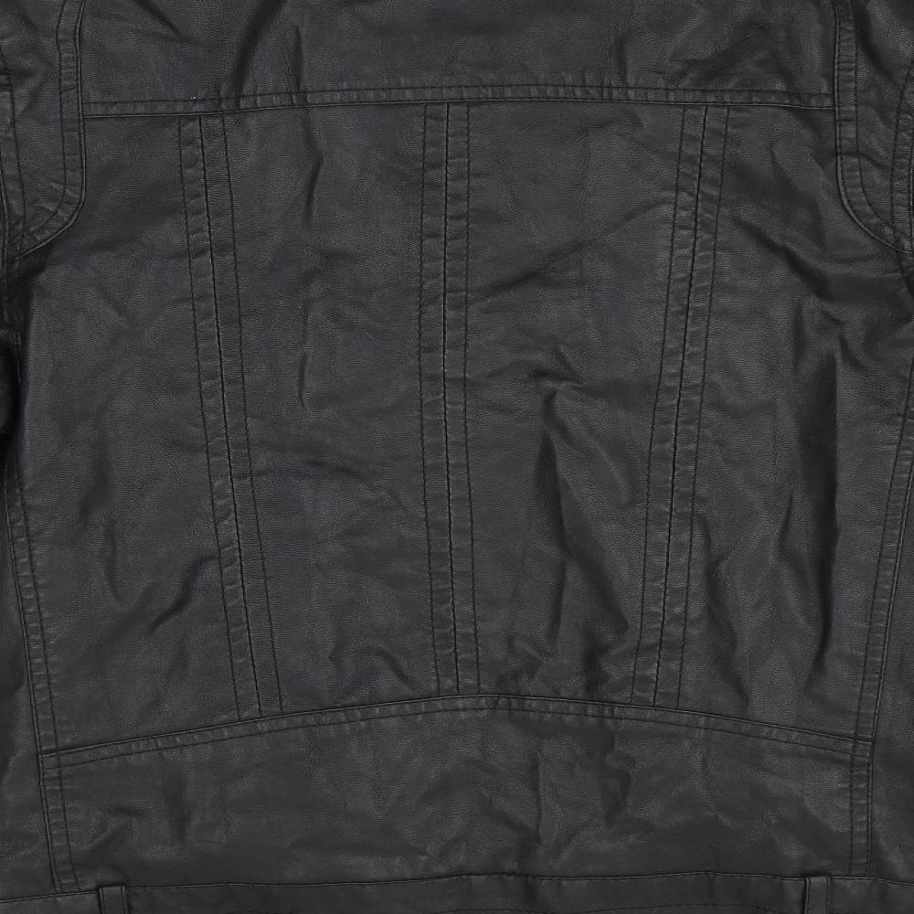 Burton Mens Black   Biker Jacket Size XS  - Leather Look Jacket