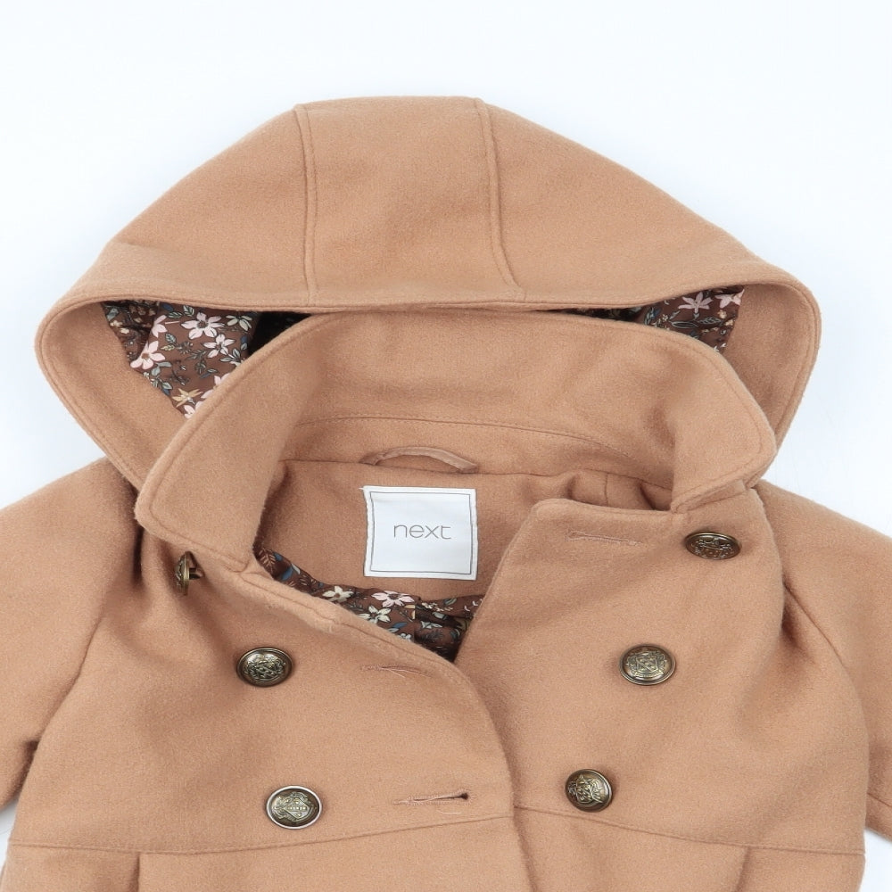 NEXT Girls Beige   Overcoat Coat Size 3-4 Years