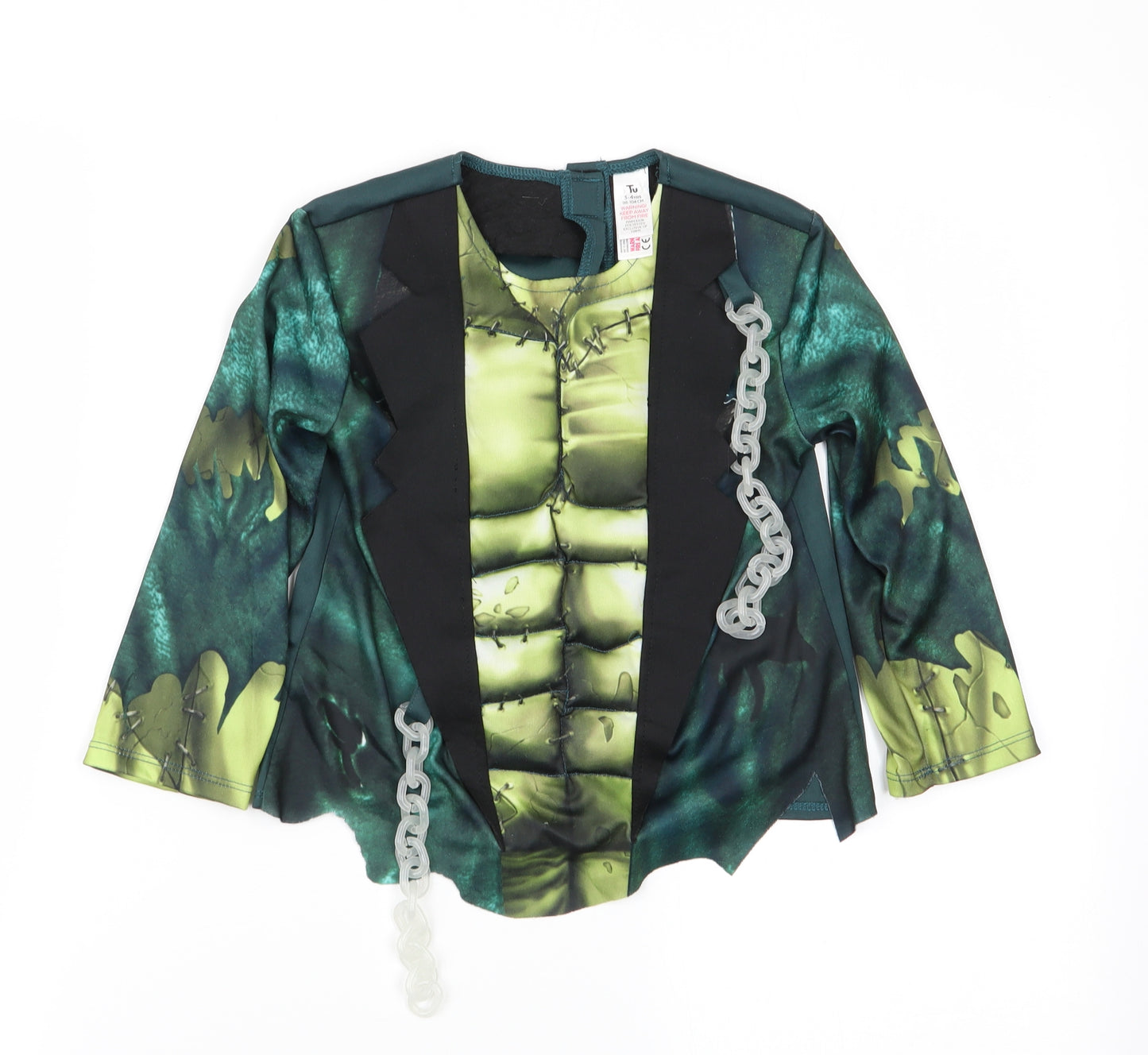 TU Boys Green   Basic Casual Size 3-4 Years  - Hulk Fancy Dress