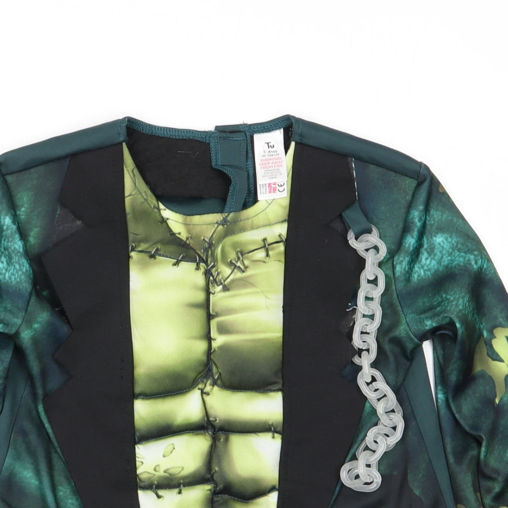 TU Boys Green   Basic Casual Size 3-4 Years  - Hulk Fancy Dress