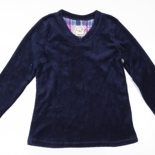 Love To Dream Womens Blue Solid   Pyjama Top Size 12  - Fleece Feel Exterior
