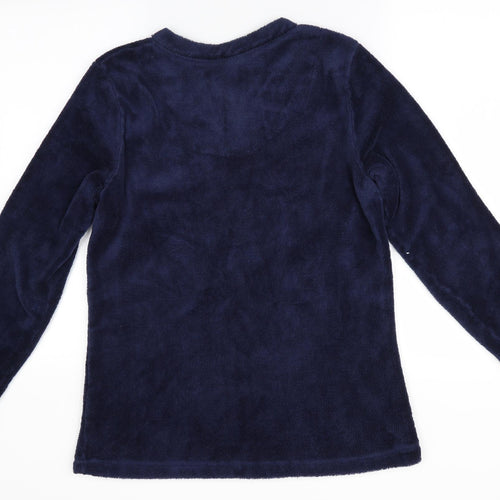 Love To Dream Womens Blue Solid   Pyjama Top Size 12  - Fleece Feel Exterior