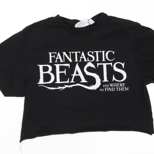 Fantastic beasts Womens Black   Cropped T-Shirt Size S  - Fantastic Beasts