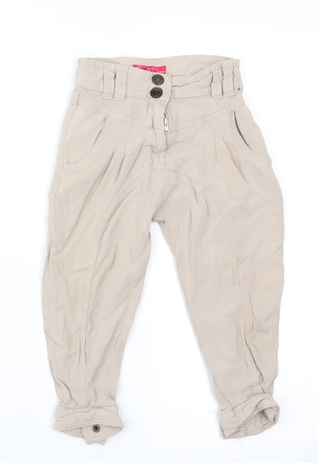 Funky Diva Girls Beige   Jogger Trousers Size 3-4 Years