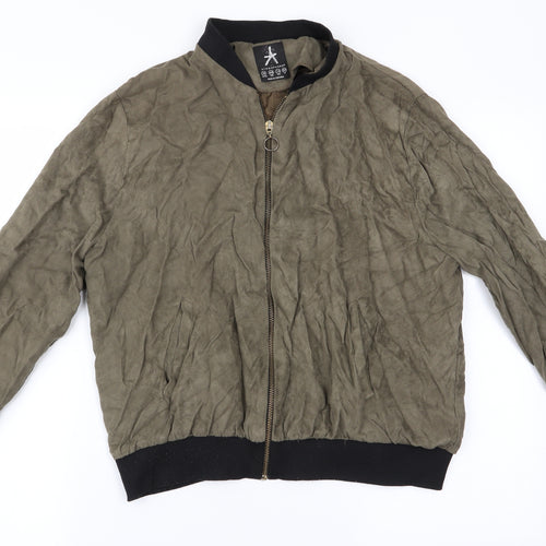 Atmosphere Womens Green   Bomber Jacket Coat Size 18  - Suede Effect