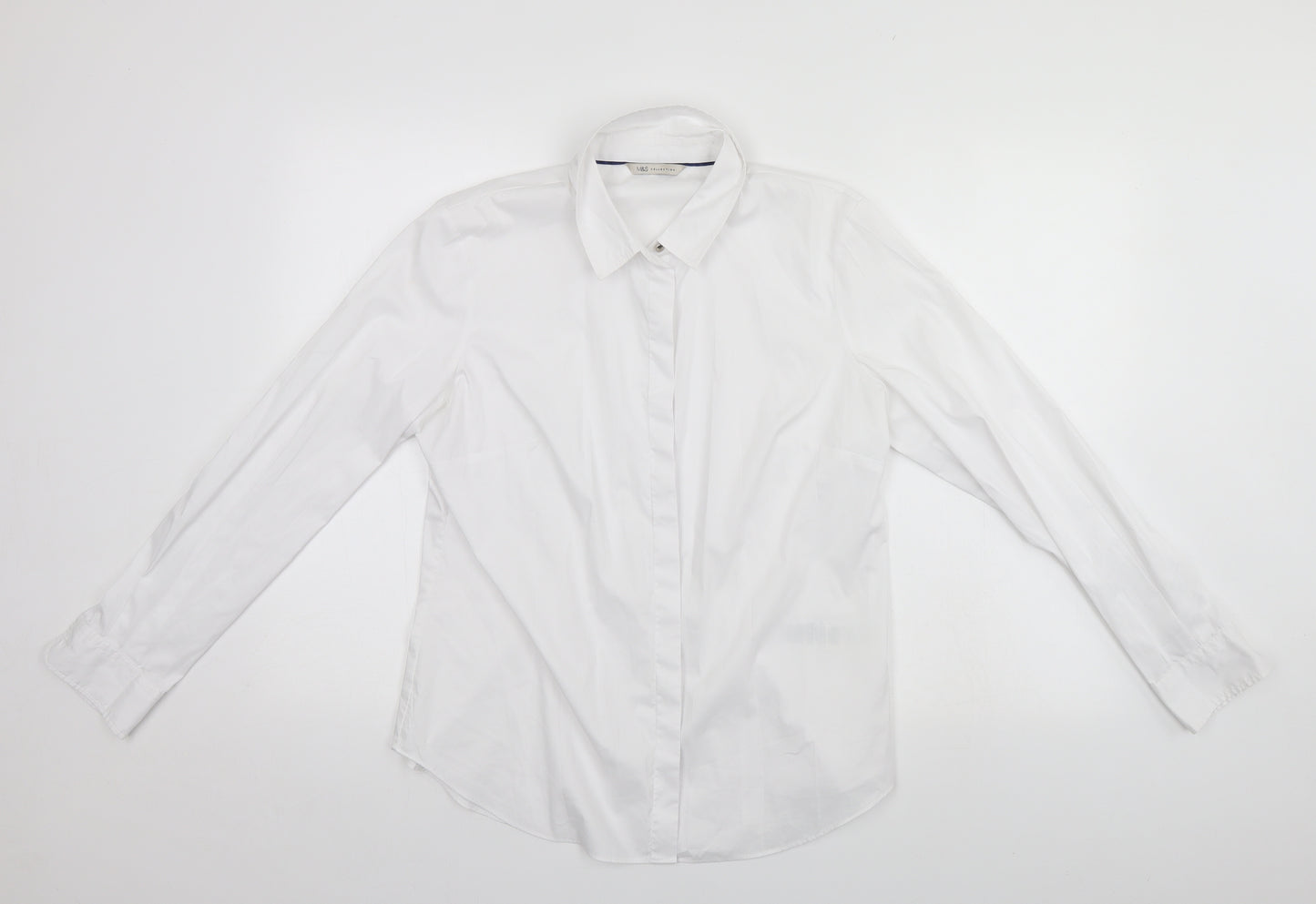 Marks and Spencer Mens White    Button-Up Size 14