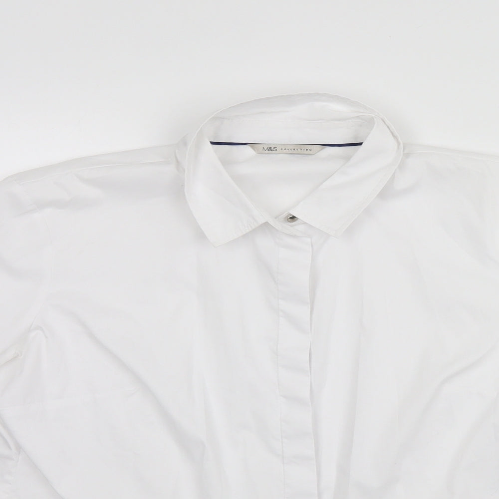 Marks and Spencer Mens White    Button-Up Size 14