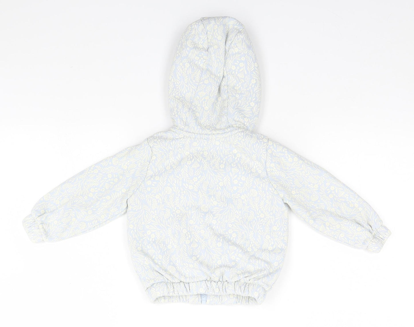 Nutmeg Baby Blue Floral  Full Zip Jumper Size 18-24 Months