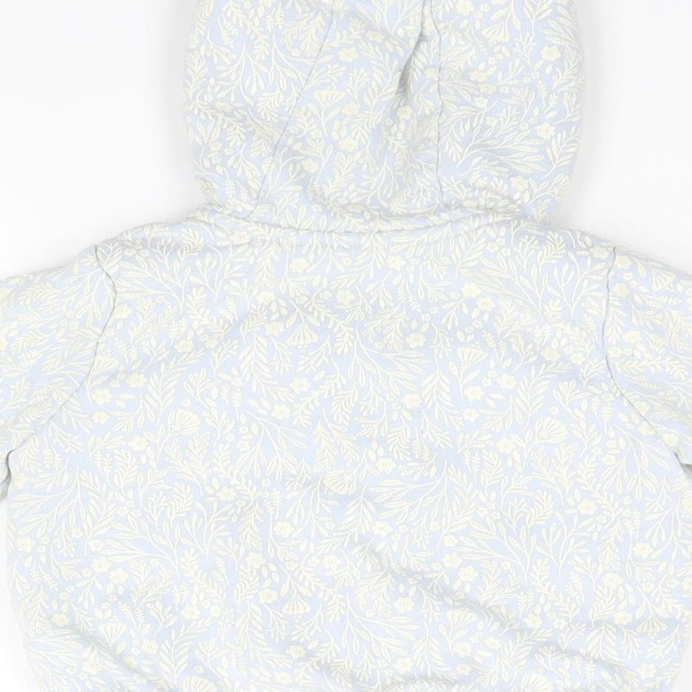Nutmeg Baby Blue Floral  Full Zip Jumper Size 18-24 Months