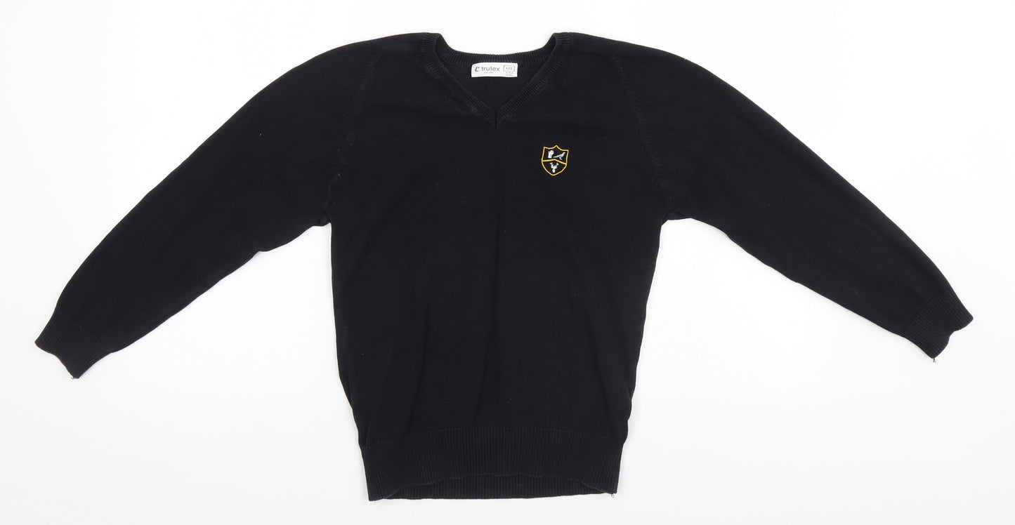 TruTex Mens Black   Henley Jumper Size XS