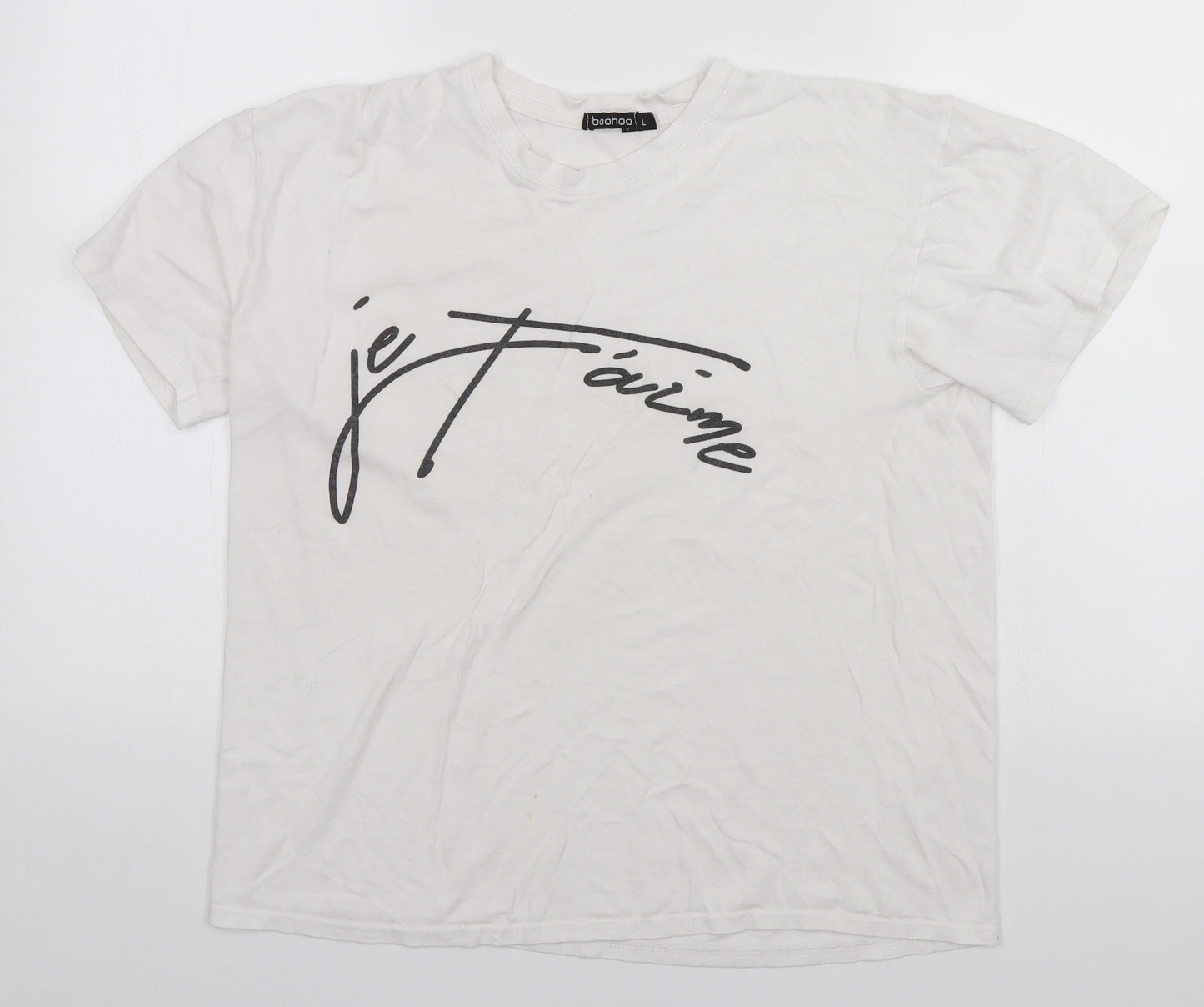 Boohoo Mens White    T-Shirt Size L