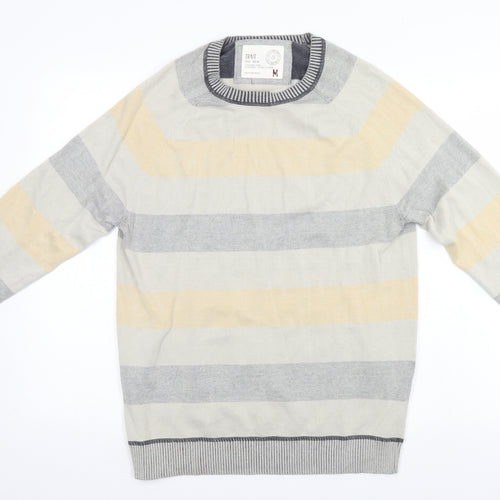 BHS Mens Multicoloured Striped  Pullover Jumper Size M