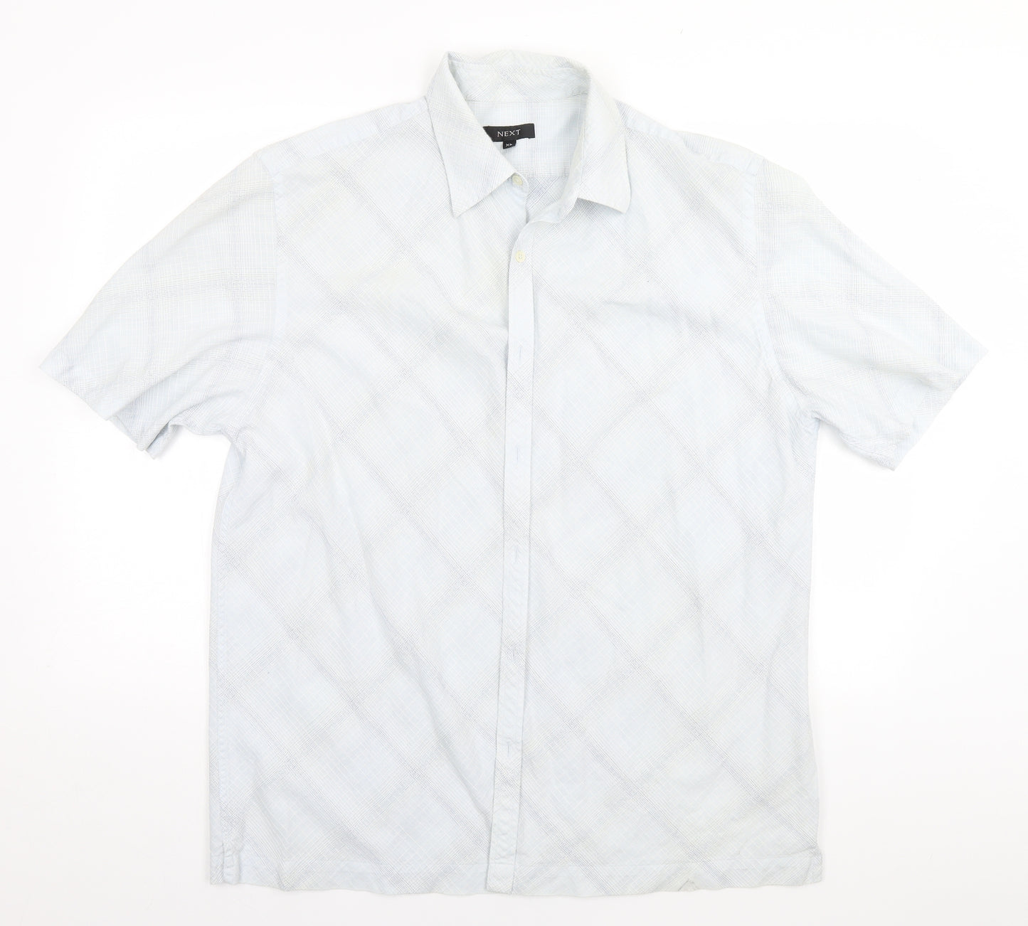 NEXT Mens Green Plaid   Button-Up Size XL