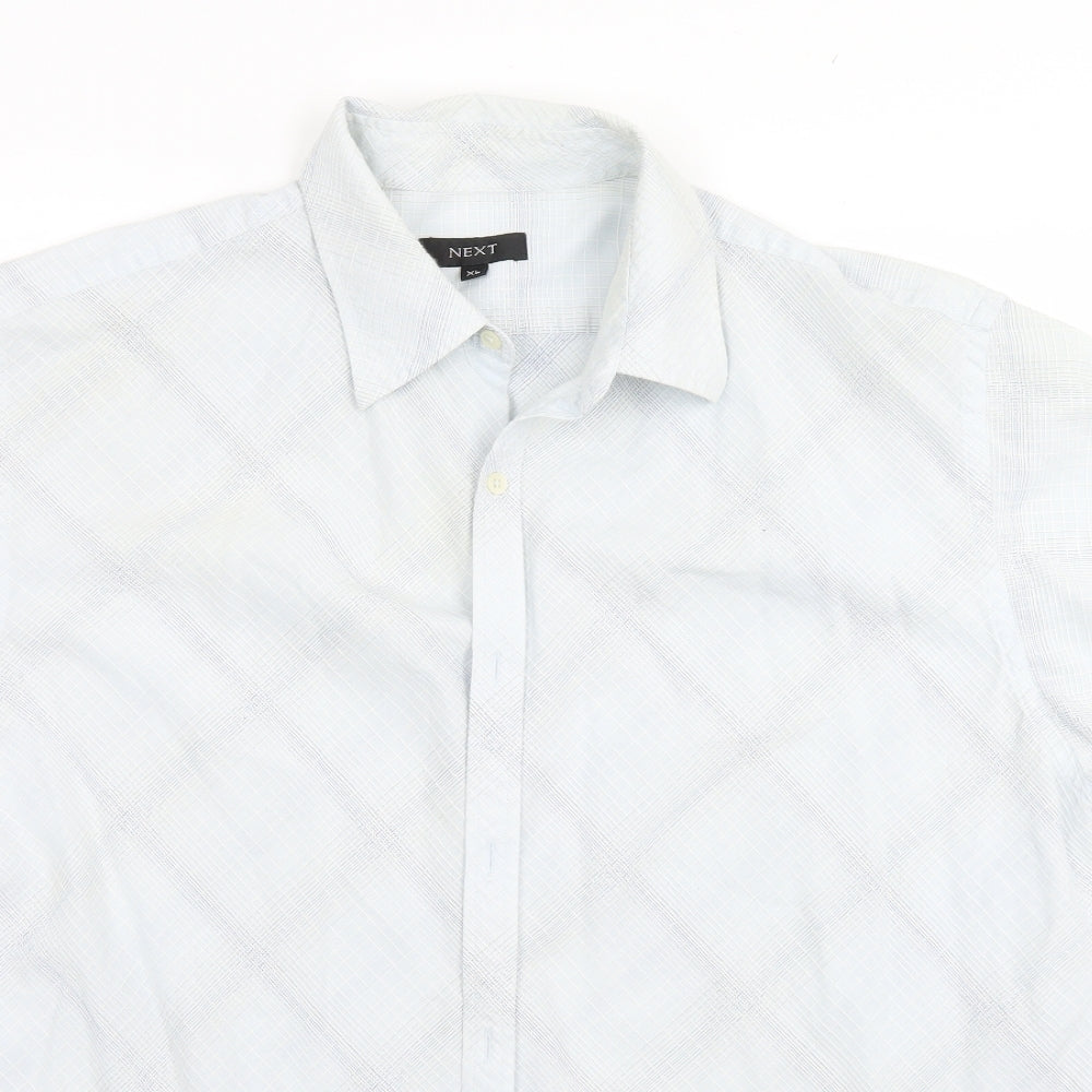 NEXT Mens Green Plaid   Button-Up Size XL