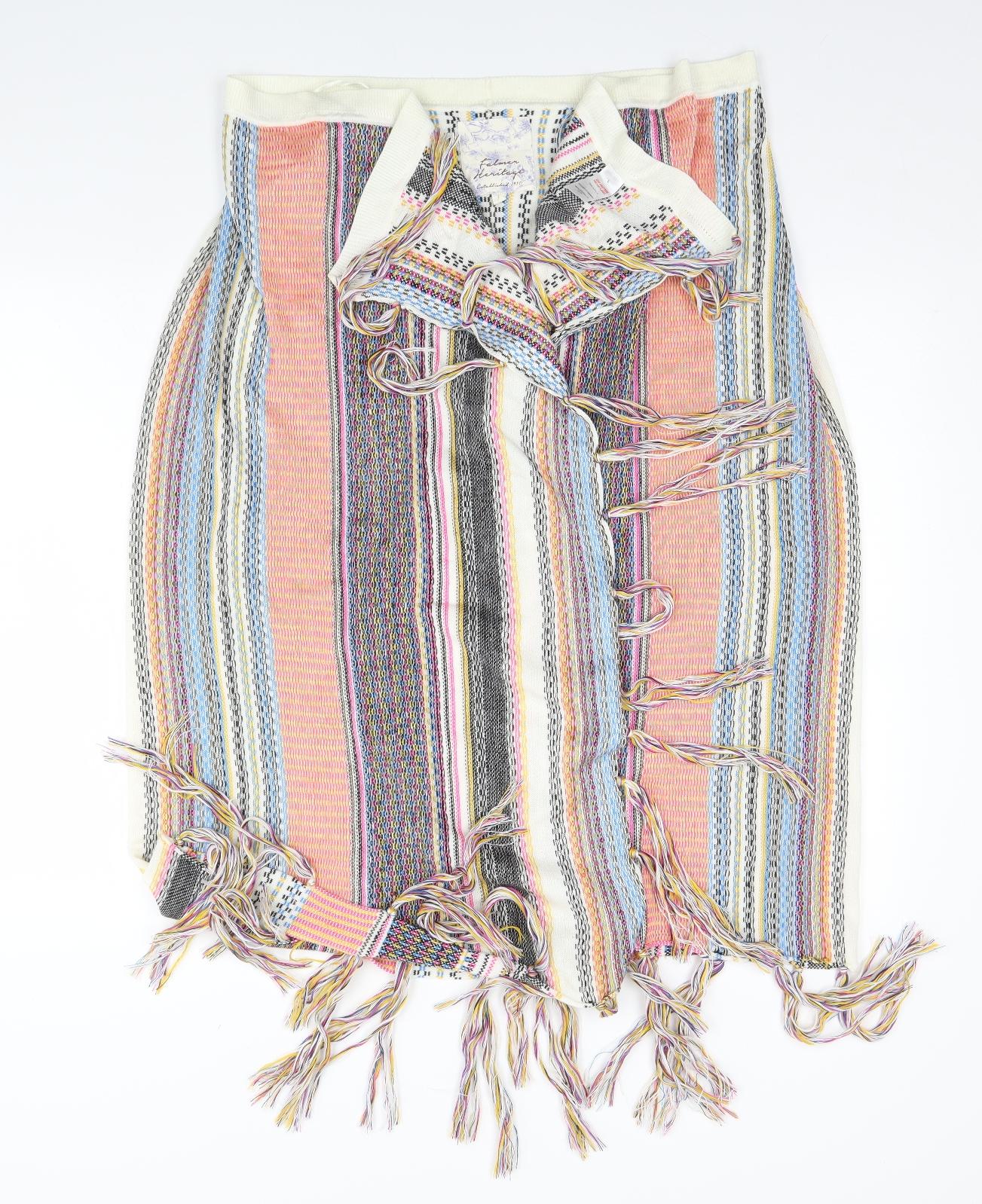 Matalan Womens Multicoloured Striped  Cardigan Jumper Size L
