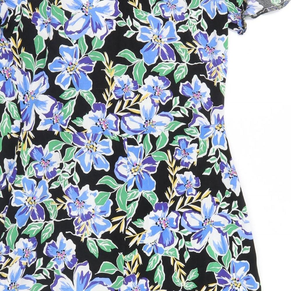 Primark Womens Black Floral  Basic Blouse Size 10