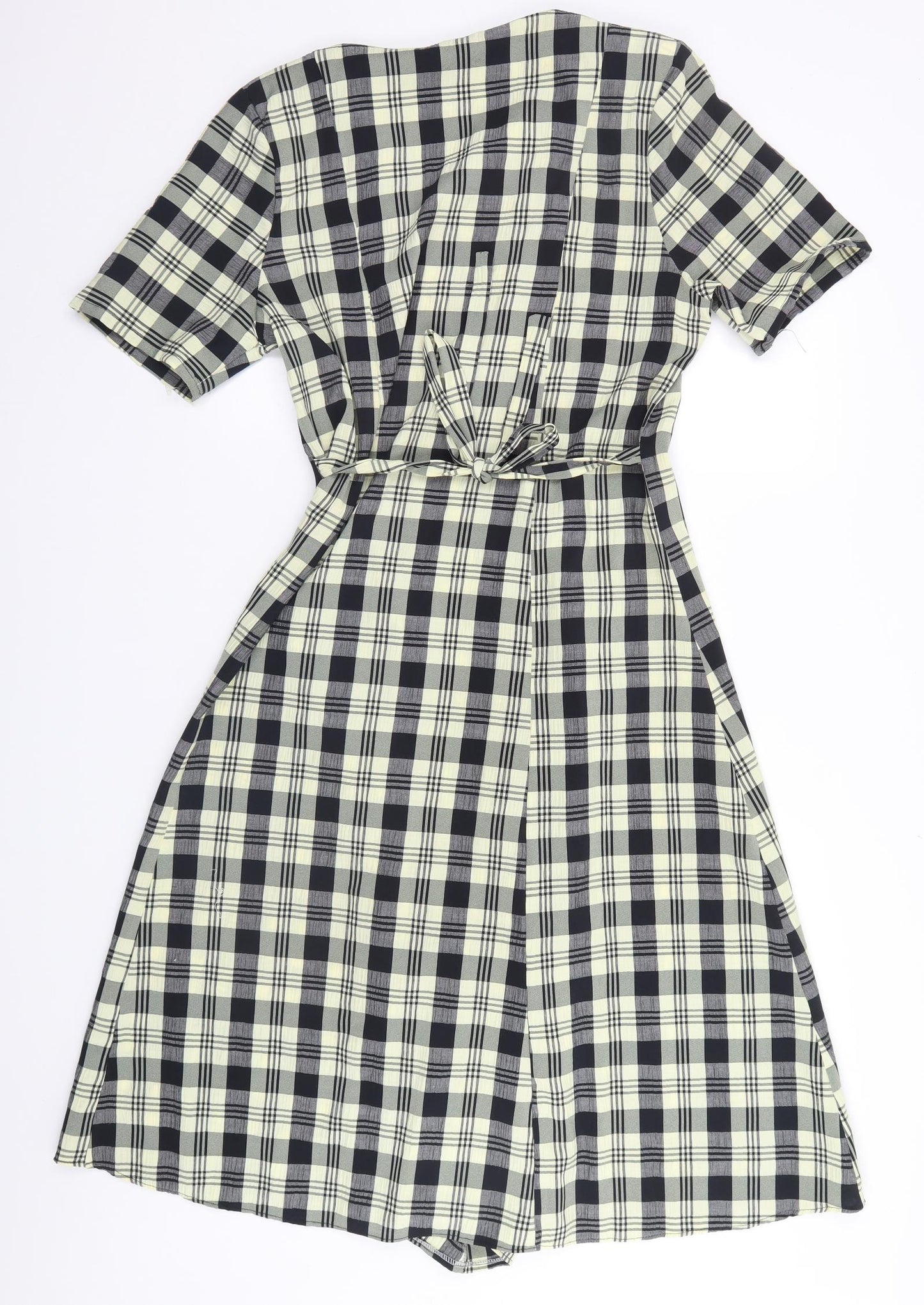 Preworn Womens Beige Plaid  A-Line  Size 14