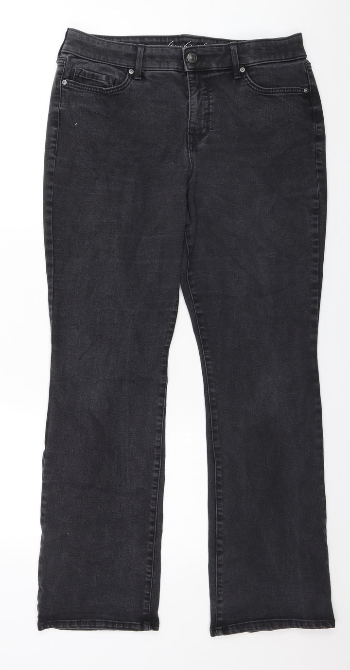 Preworn Womens Grey Straight Jeans Size 12 L30 in