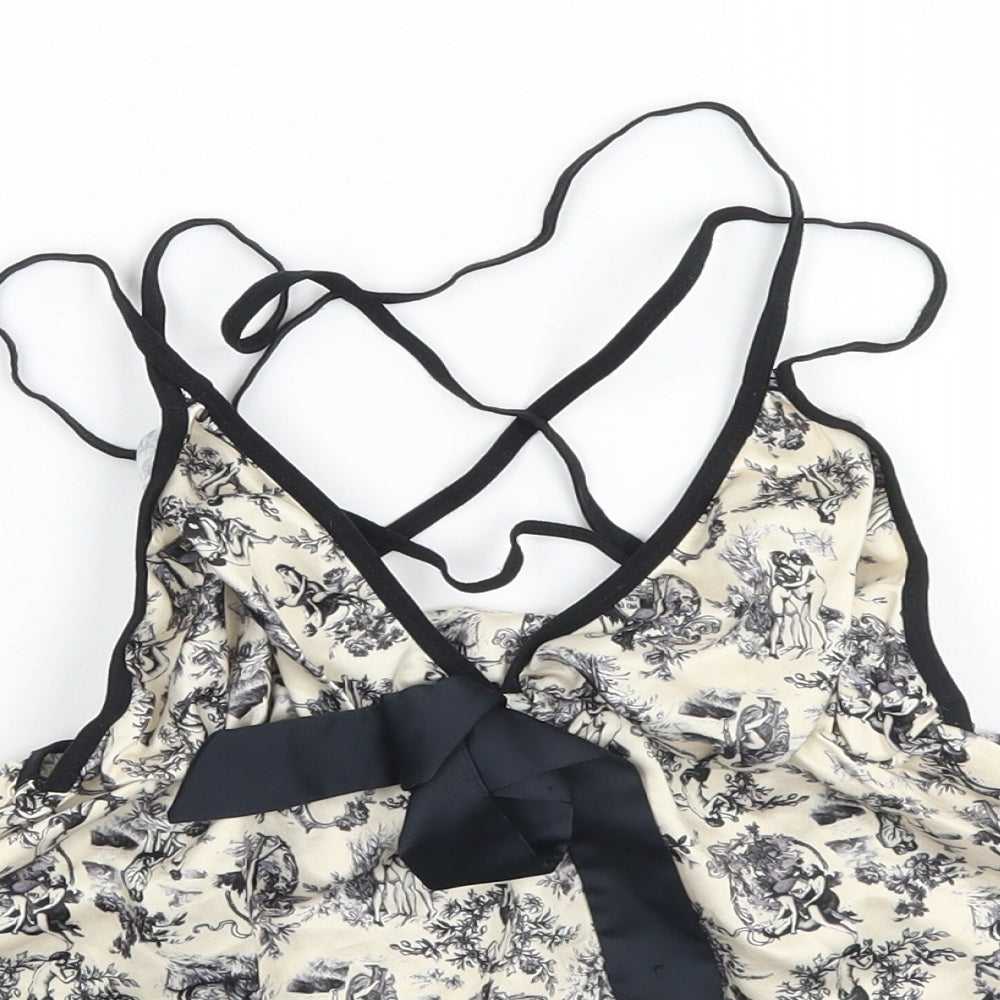 Ann Summers Womens Beige Geometric  Basic Blouse Size 12